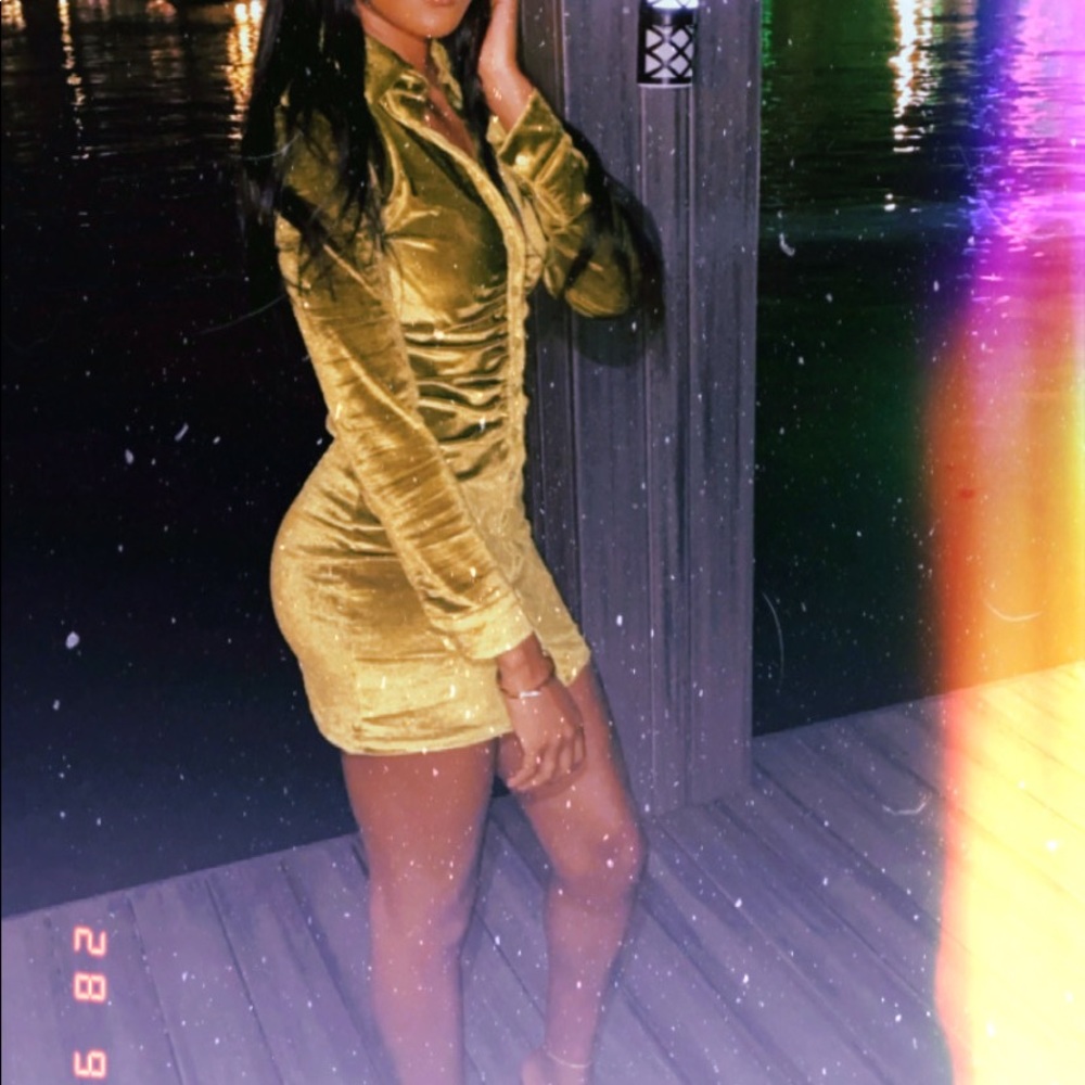 Green fitted Mini Dress